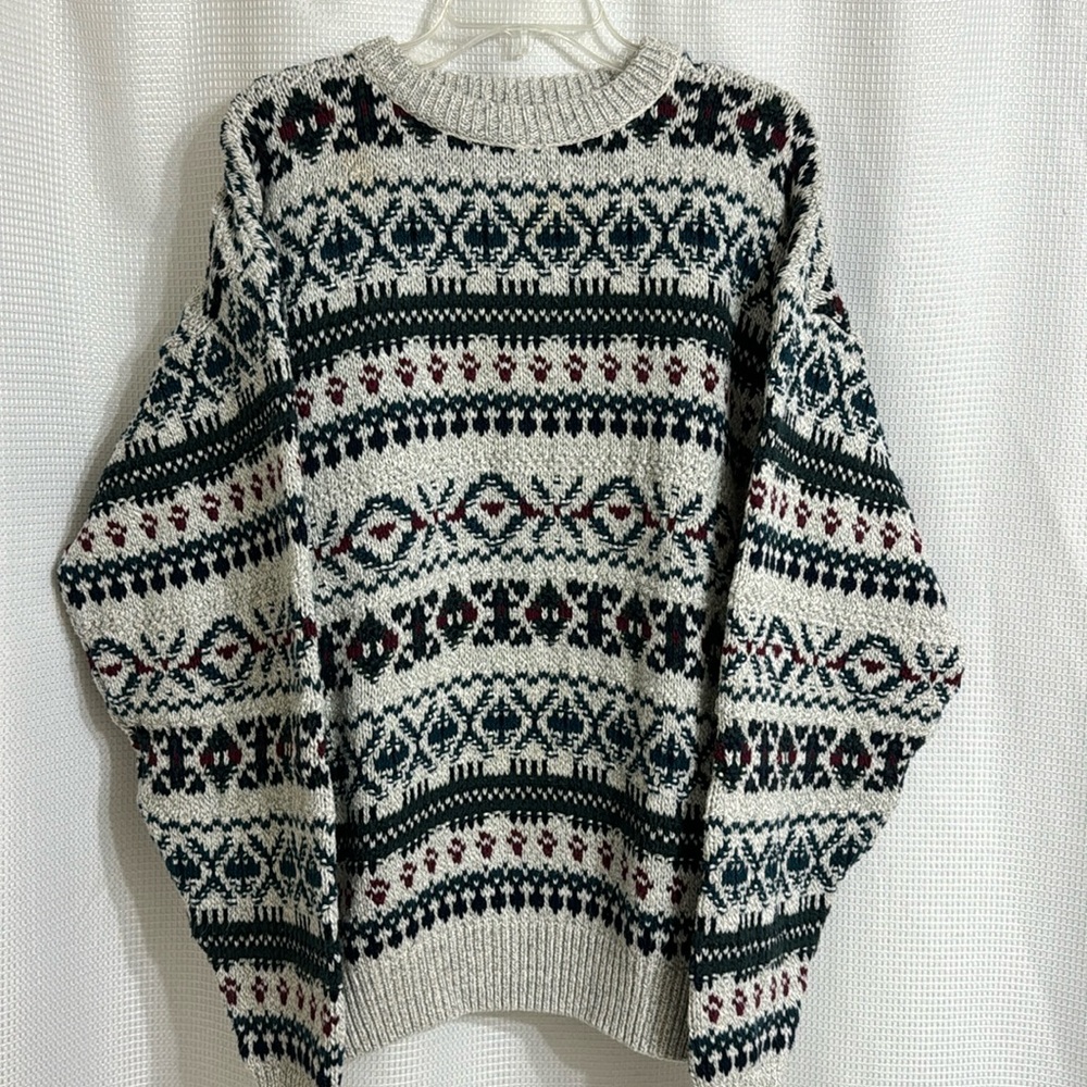 Mens ADIRONDACK vintage Saville Row 100% cotton long sleeve sweater. Size XL